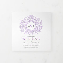 Lila Mono-Kunstgeschichte Dreifach-gefaltete Programmkarte