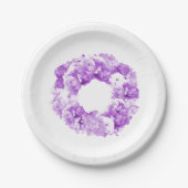 Lila monochromatische Blumenpapier-Teller Pappteller (Vorderseite)