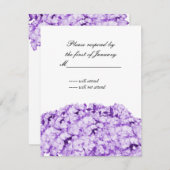 Lila monochromatische Floral Replik-Karte RSVP Karte (Vorne/Hinten)