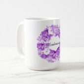 Lila monochrome Wreath Bridesmaid Kaffeemaschine T Kaffeetasse (Vorderseite Links)