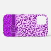 Lila Monografie von Leopard Case-Mate iPhone Hülle (Rückseite (Horizontal))
