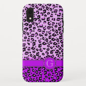 Lila Monografie von Leopard Case-Mate iPhone Hülle (Rückseite)
