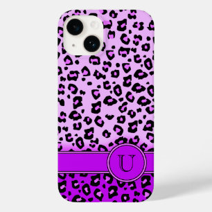 Lila Monografie von Leopard Case-Mate iPhone 14 Hülle