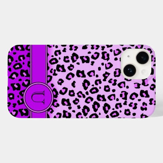 Lila Monografie von Leopard Case-Mate iPhone Hülle (Rückseite (Horizontal))