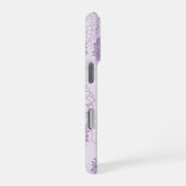 Lila Monogram Elegantes Blumenmuster iPhone Hülle (Rechte Seite)