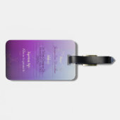 Lila Monogram Fabergè-ähnliches Gepäckstück Gepäckanhänger (Rückseite horizontal)