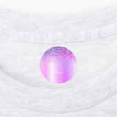 Lila Monogram Glitzer Sparkle Girly Script Etiketten (Befestigt)