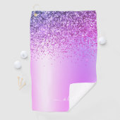 Lila Monogram Glitzer Sparkle Girly Script Golfhandtuch (Insitu)