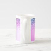 Lila Monogram Glitzer Sparkle Girly Script Porzellantasse (Rückseite)