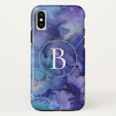 Lila Monogram-Marble-iPhone X-Fall Case-Mate iPhone Hülle (Rückseite)