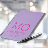 Lila Monogram Notebook Journal Custom Initial Notizblock