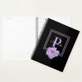 Lila Monogram Pink Peony Blume Black Planer (Anzeige)