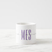 Lila Monogram Soft Gray Ich bin ein Überlebender v Espressotasse (Vorderseite)