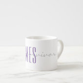 Lila Monogram Soft Gray Ich bin ein Überlebender v Espressotasse (Vorderseite Rechts)