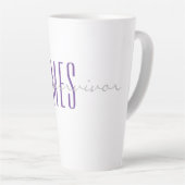 Lila Monogram Soft Gray Ich bin ein Überlebender v Milchtasse (Rechte Ecke)
