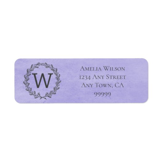 Lila Monogramm-Adressfeld (Vorne)