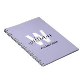 Lila Monogramm Anfangs Ästhetik-Geschenk Notizbuch Notizblock (Rechte Seite)