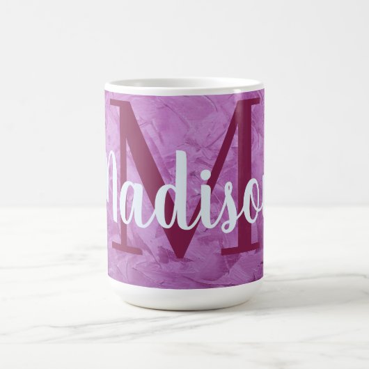 Lila Monogramm aus kundenspezifischem Marmor Perso Kaffeetasse (Mittel)