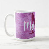 Lila Monogramm aus kundenspezifischem Marmor Perso Kaffeetasse (Links)
