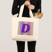 Lila Monogramm D Jumbo Stoffbeutel (Vorderseite (Produkt))