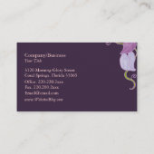 Lila Monogramm des Morgenglanzes Visitenkarte (Rückseite)