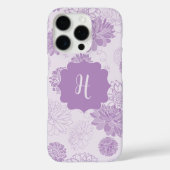Lila Monogramm-Elegant Case-Mate iPhone Hülle (Rückseite)