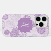 Lila Monogramm-Elegant Case-Mate iPhone Hülle (Rückseite (Horizontal))