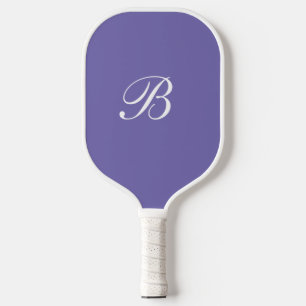 Lila Monogramm-Elegantenskript Pickleball Schläger
