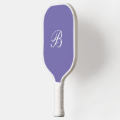 Lila Monogramm-Elegantenskript Pickleball Schläger (Links)
