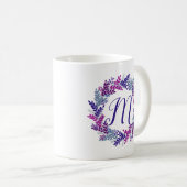Lila Monogramm Erstgeburtsdrama Kaffeetasse (VorderseiteRechts)