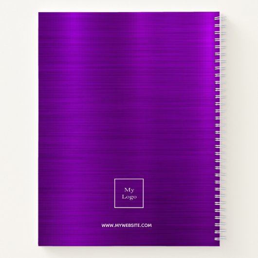 Lila Monogramm-Firmenlogo Notizblock (Rückseite)