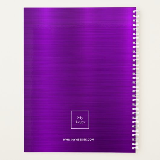 Lila Monogramm-Firmenlogo Planer (Rückseite)