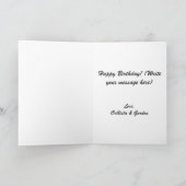 Lila Monogramm Foto Collage Happy Birthday Karte (Innenseite)