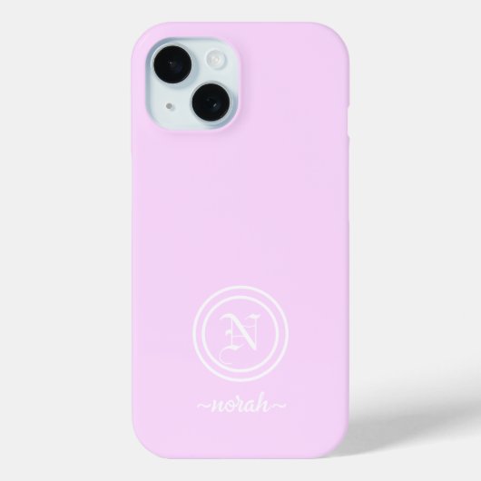Lila Monogramm-Gehäuse mit individueller Lichtfarb Case-Mate iPhone Hülle (Rückseite)