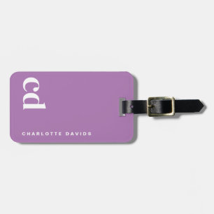 Lila Monogramm Gepäckanhänger