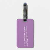 Lila Monogramm Gepäckanhänger (Rückseite vertikal)