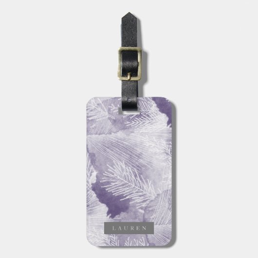 Lila Monogramm-Gepäckstück für die Farbe Waterfarb Gepäckanhänger (Vorderseite vertikal)