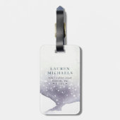 Lila Monogramm-Gepäckstück für die Farbe Waterfarb Gepäckanhänger (Rückseite vertikal)