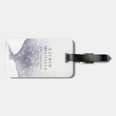 Lila Monogramm-Gepäckstück für die Farbe Waterfarb Gepäckanhänger (Rückseite horizontal)