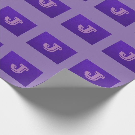 Lila Monogramm Geschenkpapier (Ecke)