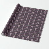 Lila Monogramm-Gotik-Pferd Geschenkpapier (Ungerollt)