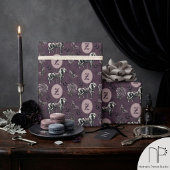 Lila Monogramm-Gotik-Pferd Geschenkpapier