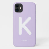Lila Monogramm-Handyhülle Case-Mate iPhone Hülle (Rückseite)