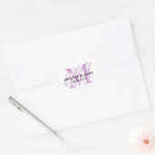 Lila Monogramm-Hochzeitsticker Herzform Herz-Aufkleber (Umschlag)