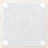 Lila Monogramm-Leaf-Muster Glasuntersetzer (Rückseite)