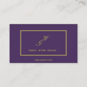 lila Monogramm-Logo Visitenkarte (Vorderseite)