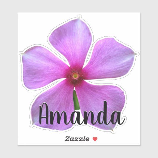 Lila Monogramm Name Blume Art Pflanze Niedlich Aufkleber (Blatt)