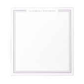Lila Monogramm Notizblock (Vorderseite)
