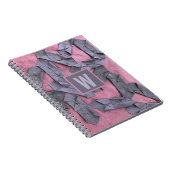 Lila Monogramm personalisiert abstrakt geometrisch Notizblock (Rechte Seite)