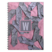 Lila Monogramm personalisiert abstrakt geometrisch Notizblock (Vorderseite)